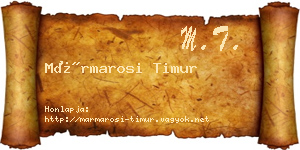 Mármarosi Timur névjegykártya